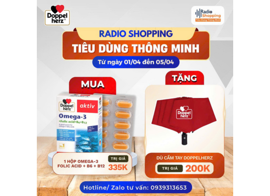 🎁 Chương trình khuyến mãi khi mua sản phẩm Omega 3 + Folic acid + B6 + B12
